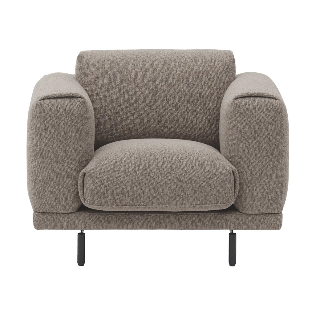 Rest Lounge Chair loungestoel, Hearth 6-zwarte poten Muuto