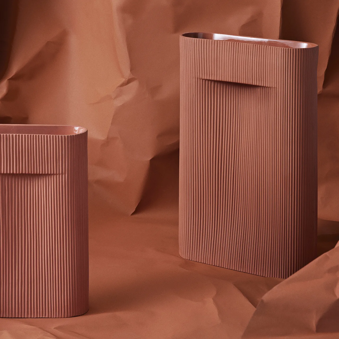 Ridge vaas 35 cm, Terracotta Muuto