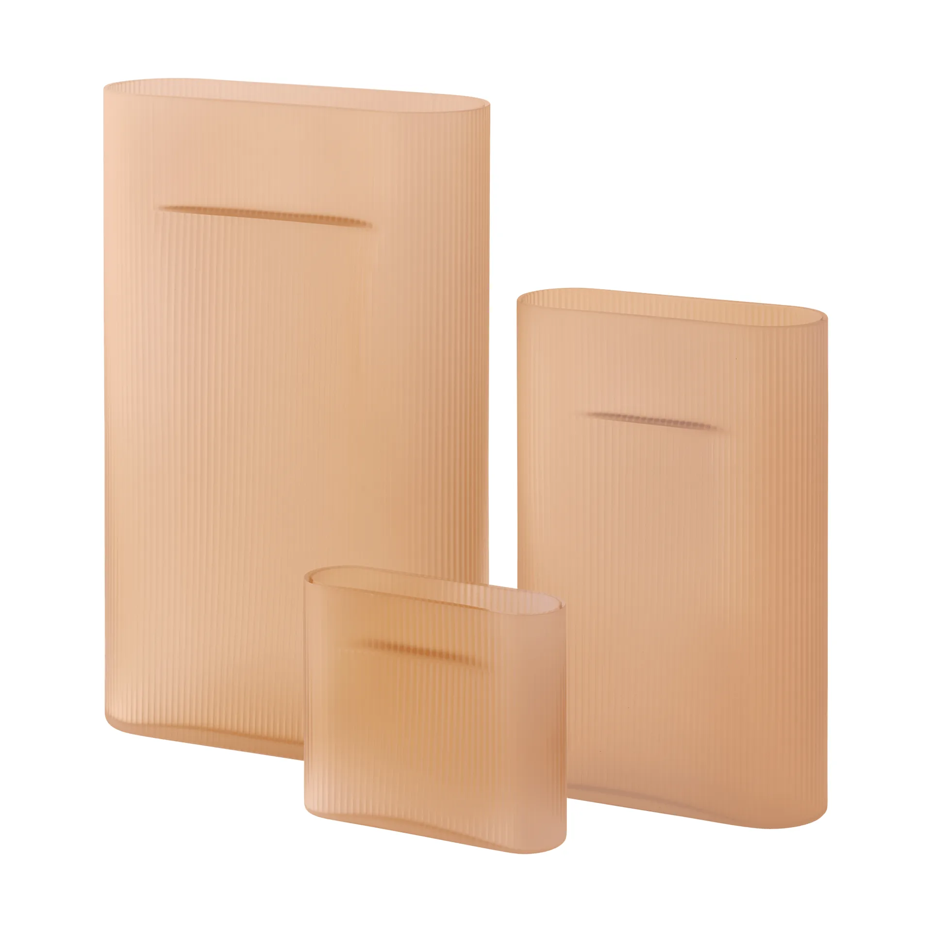 Ridge vaas bevroren glas 16,5 cm, Light orange Muuto