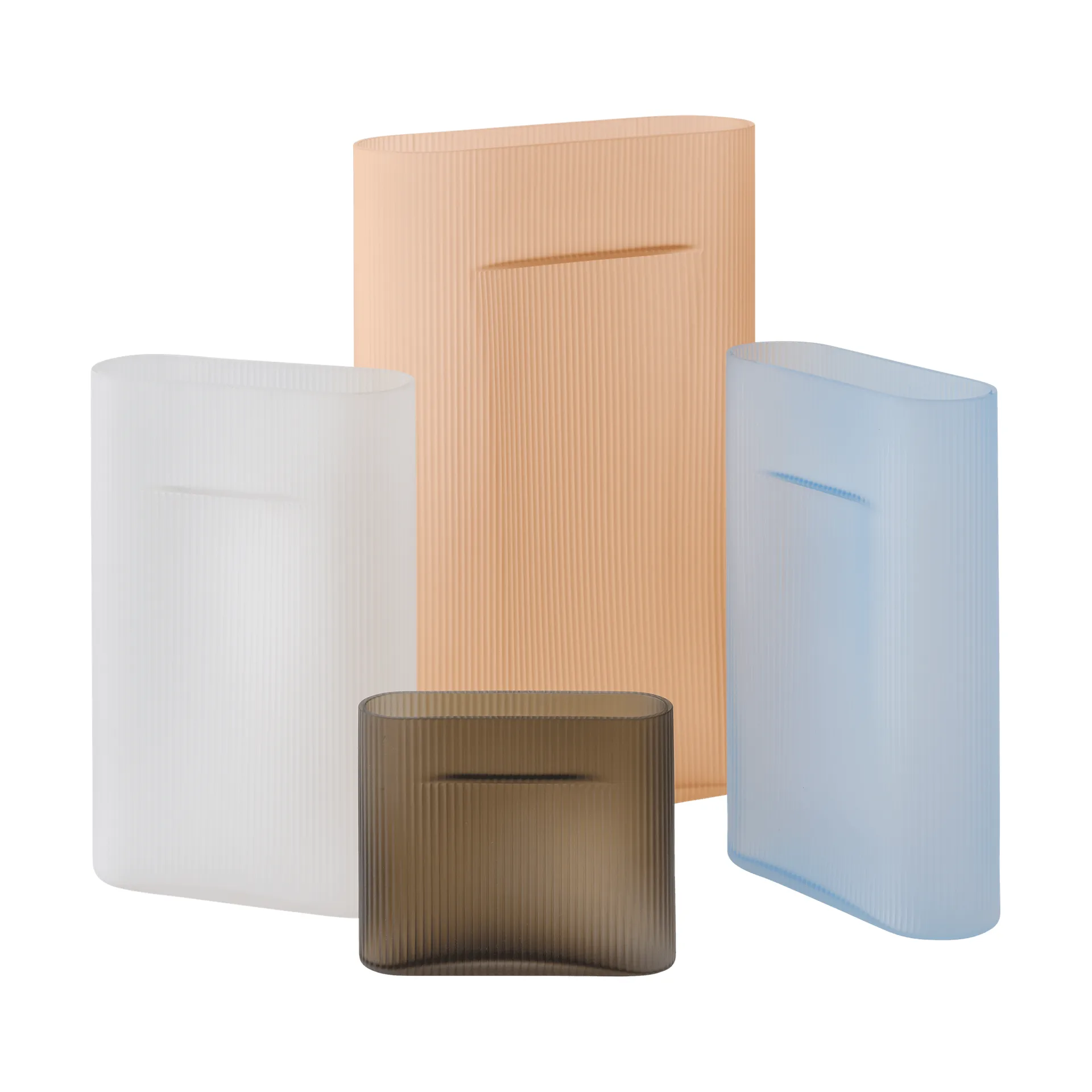 Ridge vaas bevroren glas 35 cm, Light orange Muuto