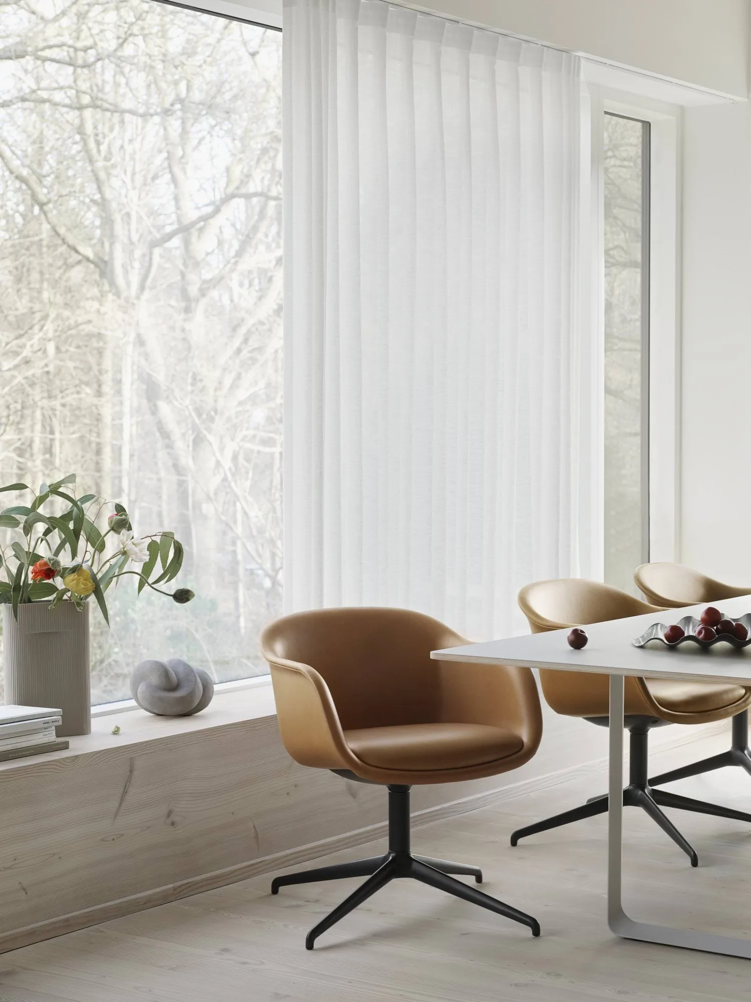 Ridge vaas bevroren glas 48,5 cm, Light orange Muuto