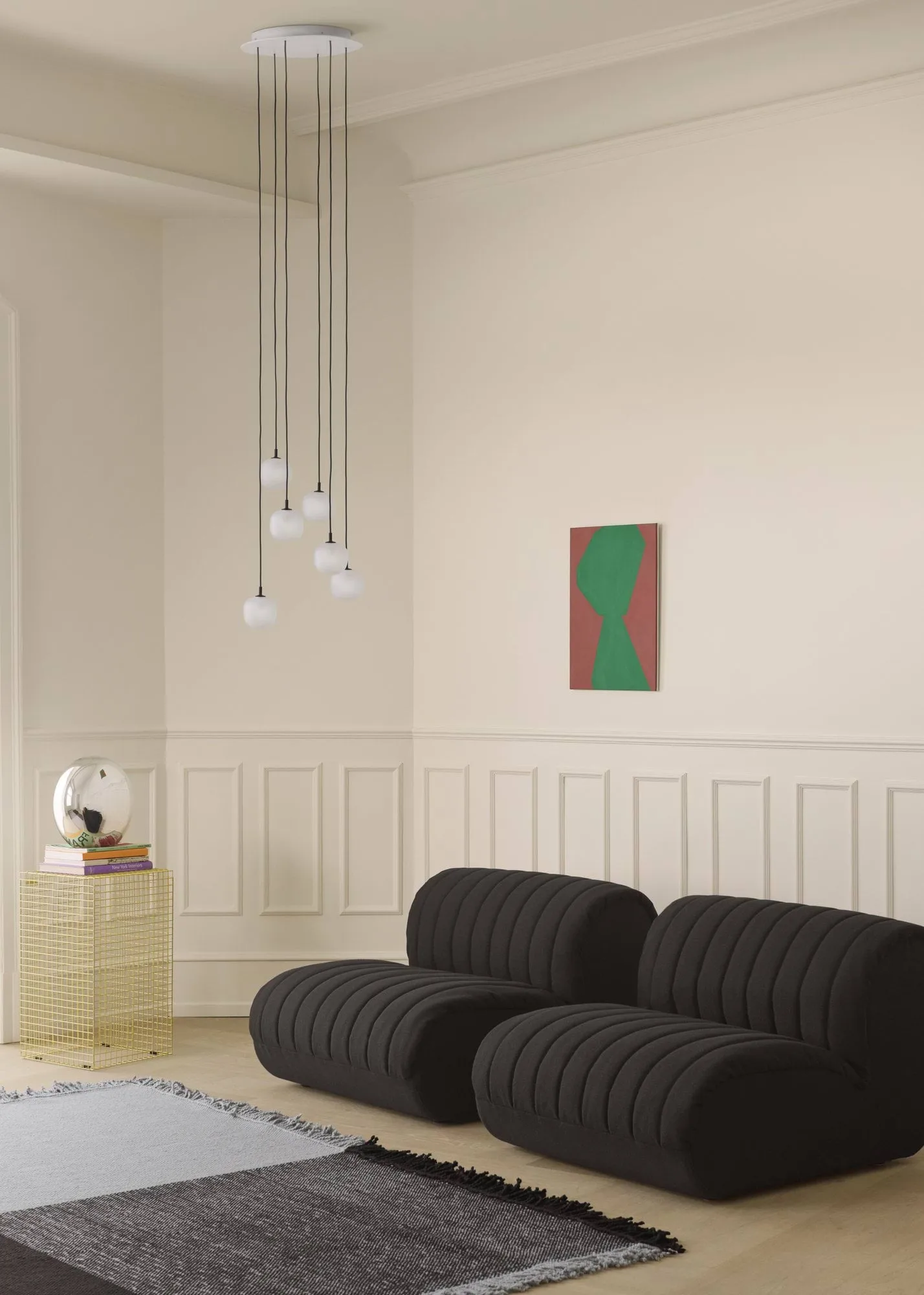 Rime Pendant Cluster 3 hanglamp, Dieprood, Ø18 cm Muuto