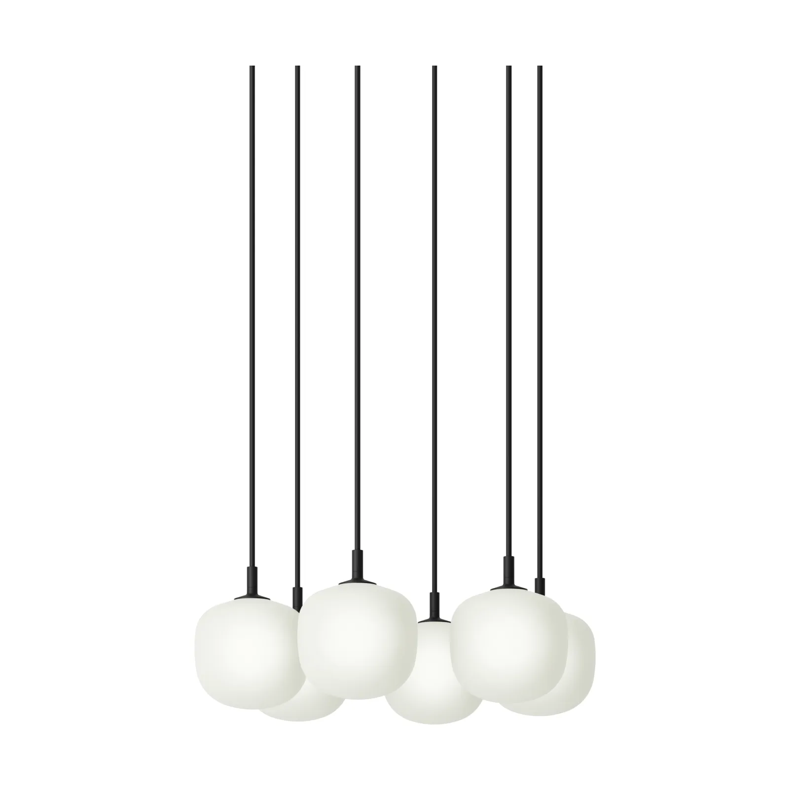 Rime Pendant Cluster 6 hanglamp, Black, Ø12 cm Muuto
