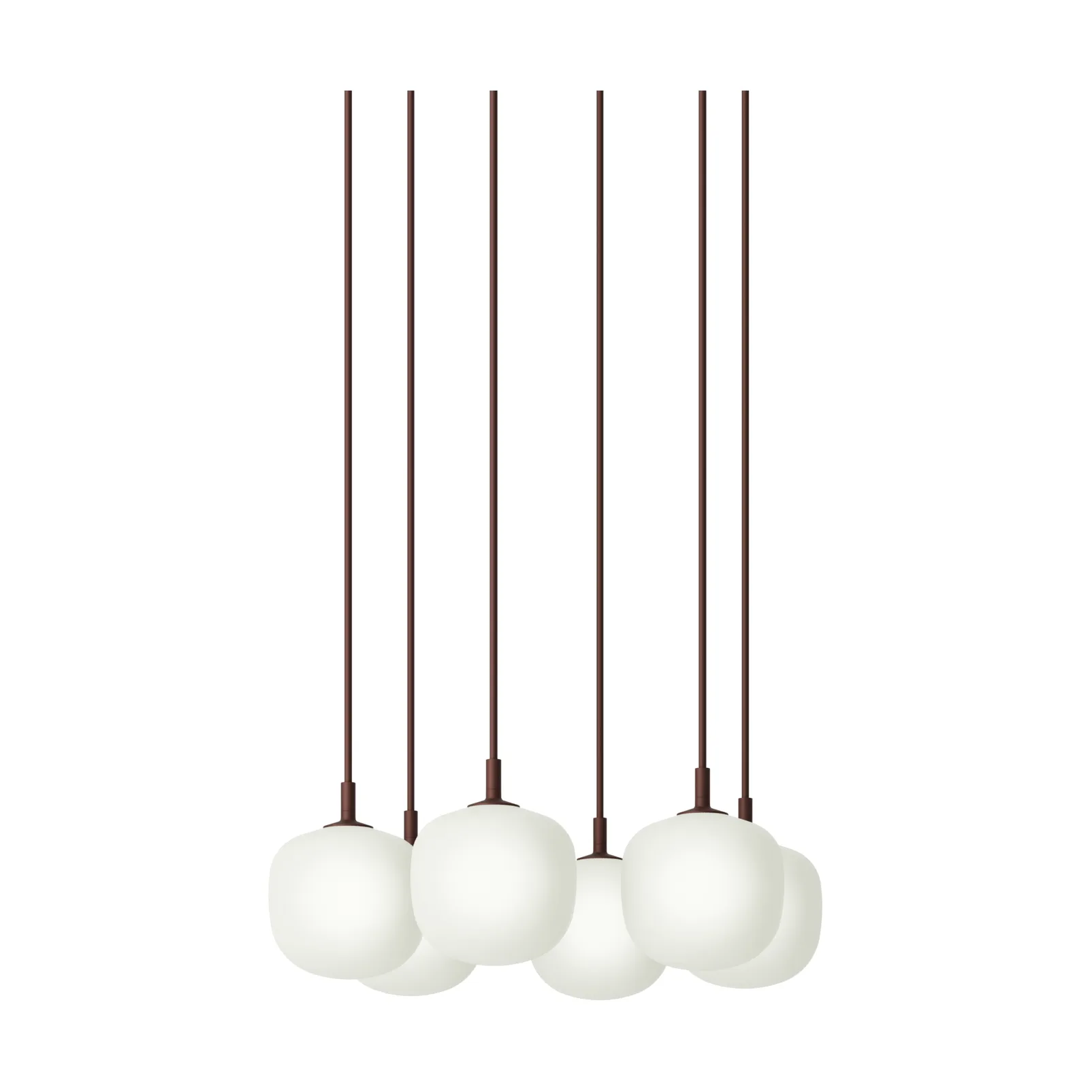 Rime Pendant Cluster 6 hanglamp, Dieprood, Ø12 cm Muuto