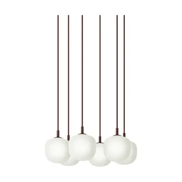 Rime Pendant Cluster 6 hanglamp - Dieprood, Ø12 cm - Muuto