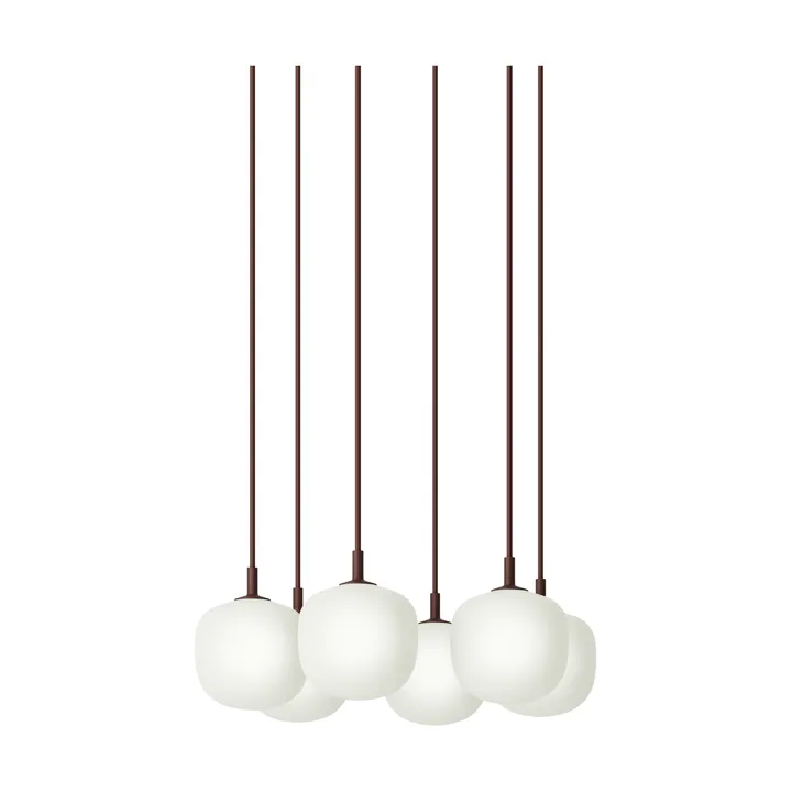 Rime Pendant Cluster 6 hanglamp - Dieprood, Ø12 cm - Muuto
