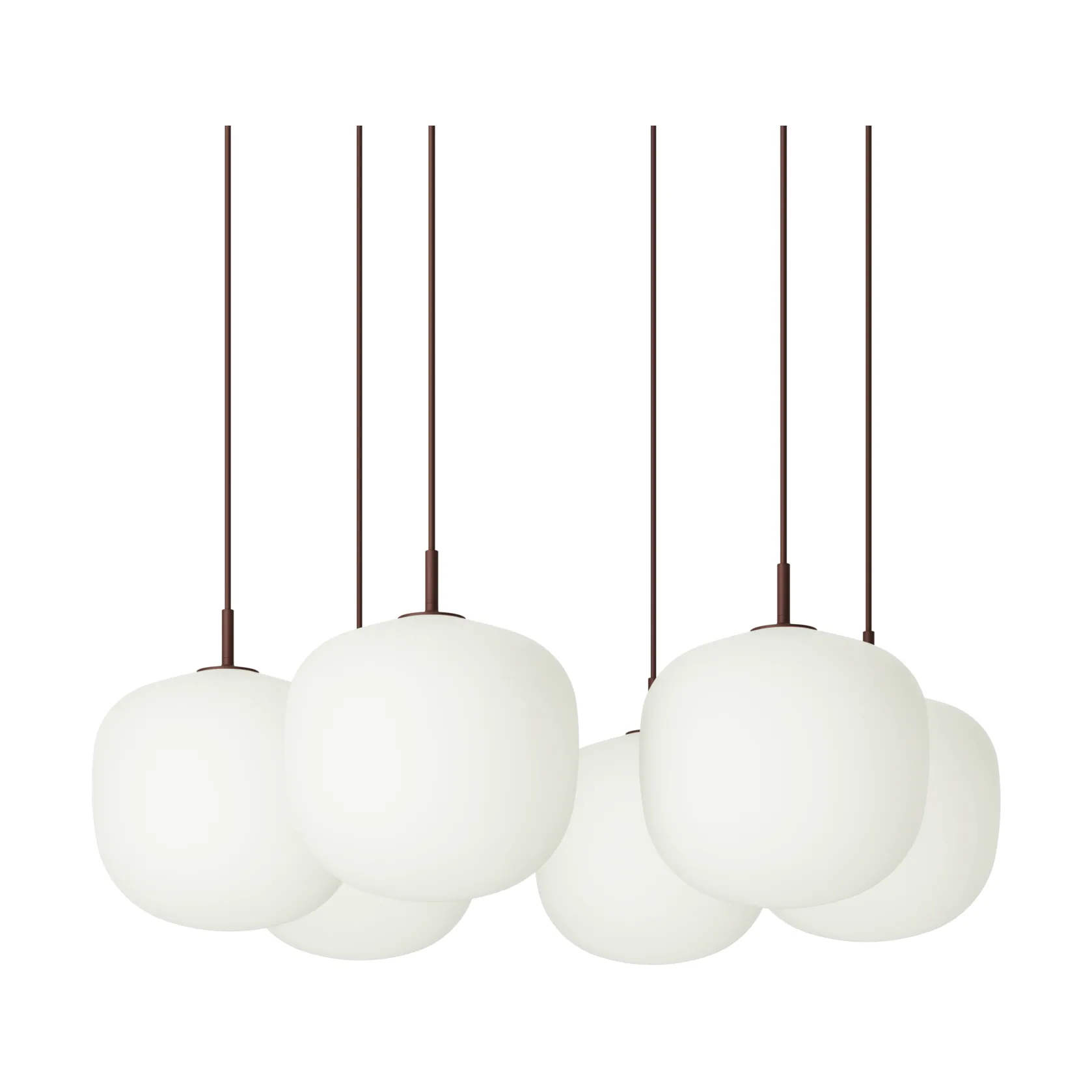 Rime Pendant Cluster 6 hanglamp, Dieprood, Ø25 cm Muuto