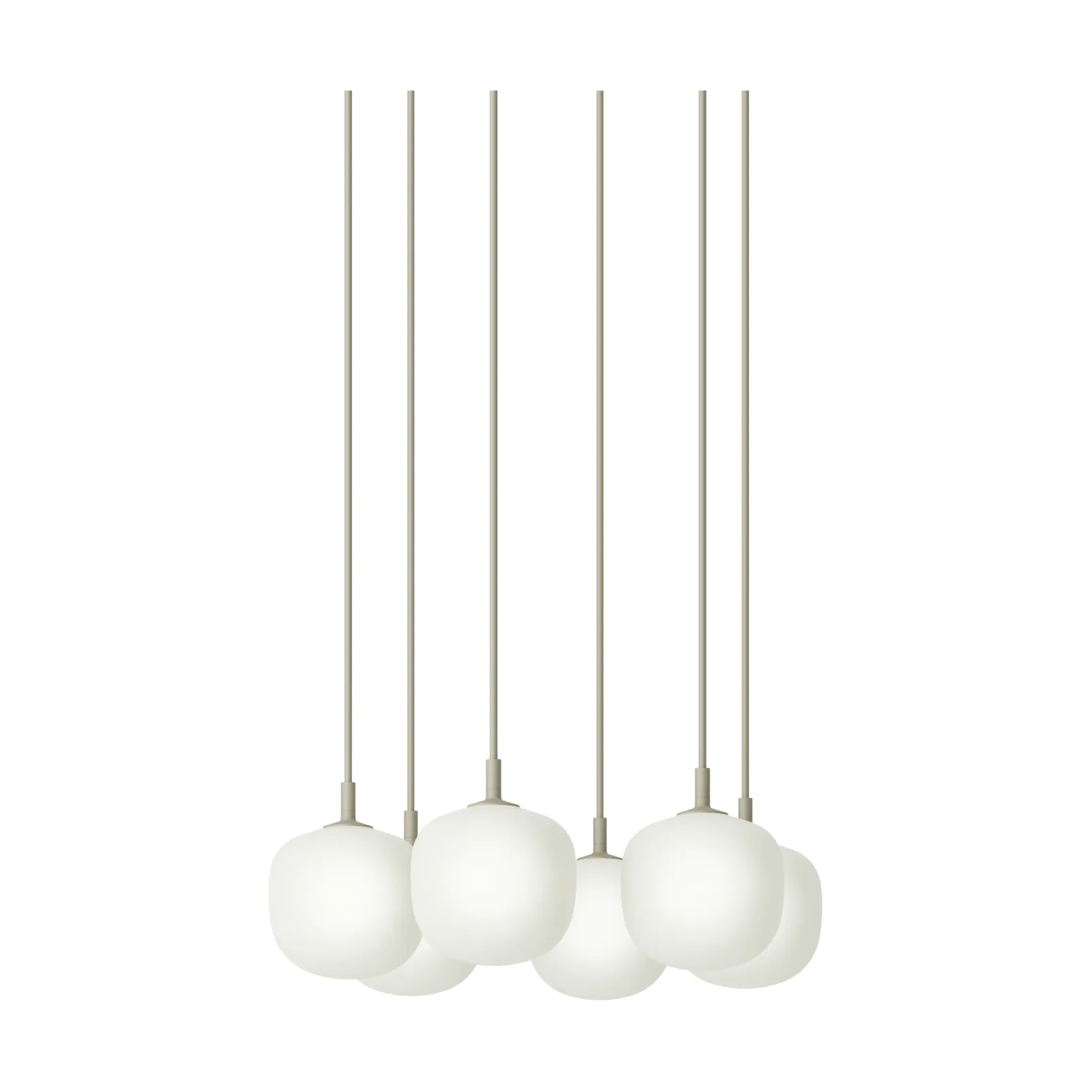 Rime Pendant Cluster 6 hanglamp, Grijs, Ø12 cm Muuto