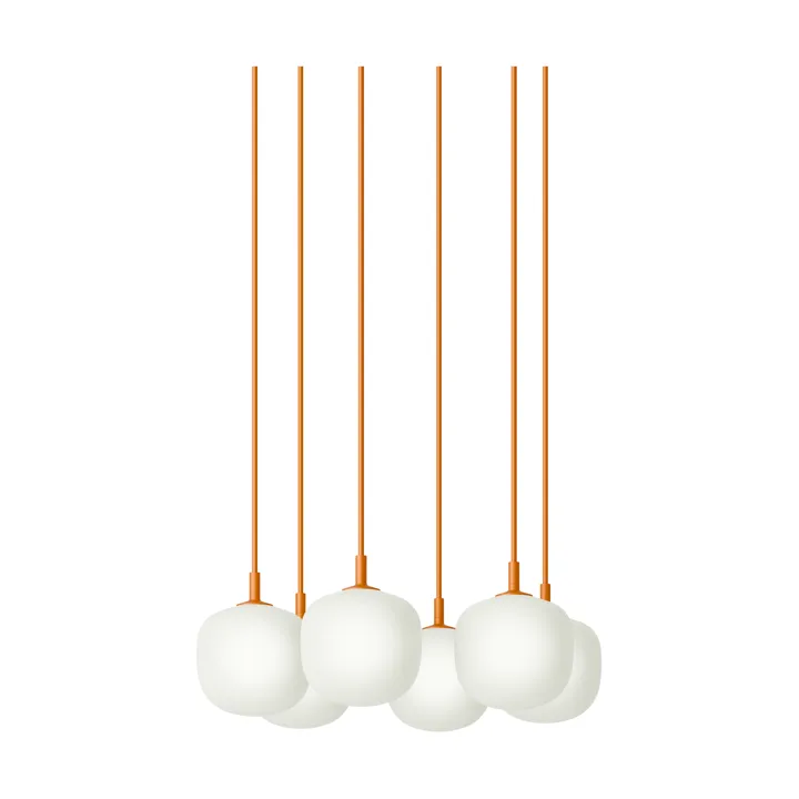 Rime Pendant Cluster 6 hanglamp - Oranje, Ø12 cm - Muuto
