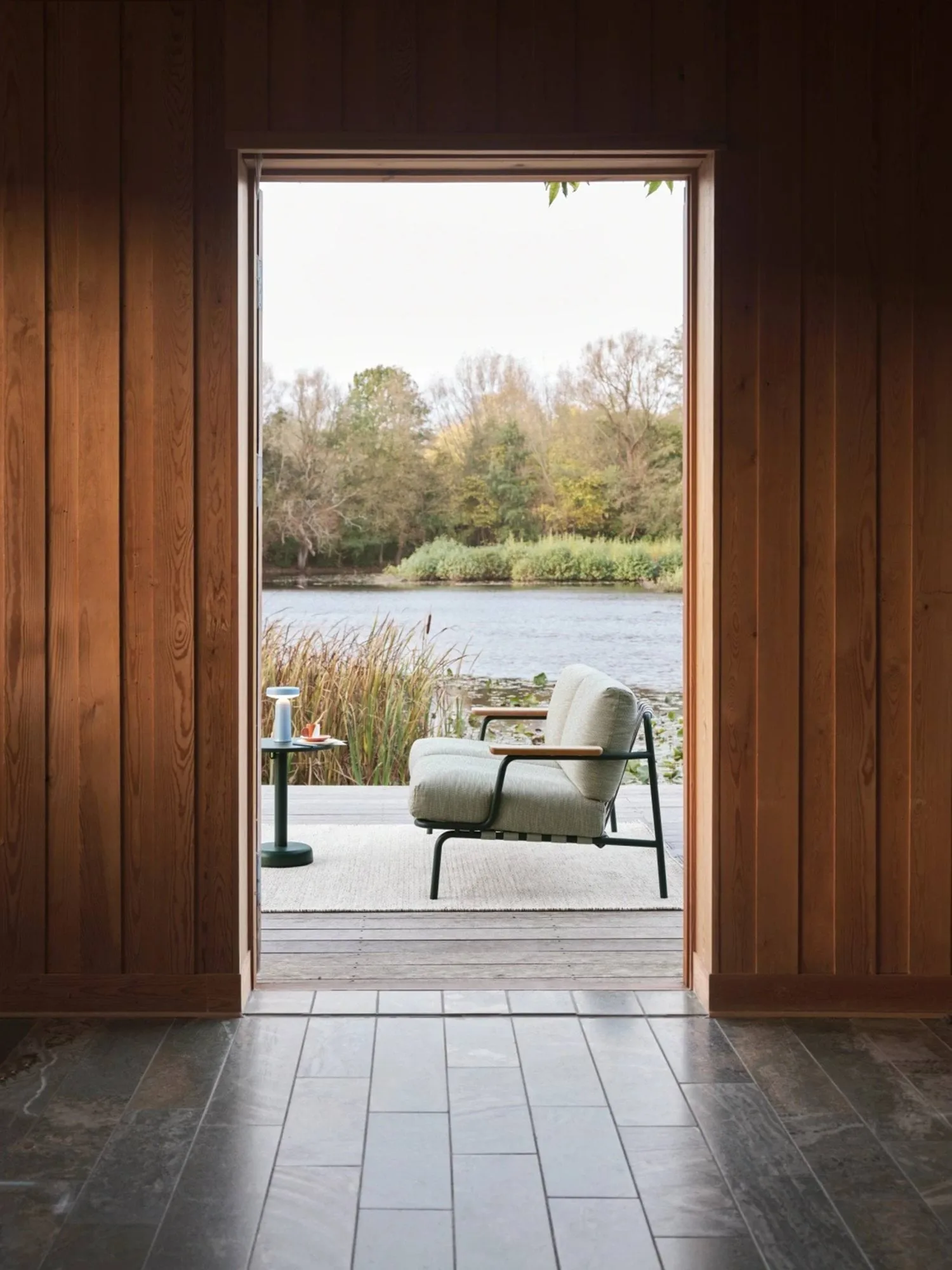 Settle 2-zits bank, Ribbed Weave 2 Dark green Muuto