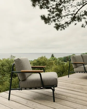 Settle Lounge Chair loungefauteuil - Ribbed Weave 2 Dark green - Muuto