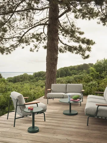 Settle Lounge Chair loungefauteuil - Ribbed Weave 2 Dark green - Muuto