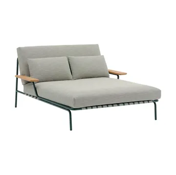 Settle loungebed - Ribbed Weave 2-donkergroen, met armleuningen - Muuto