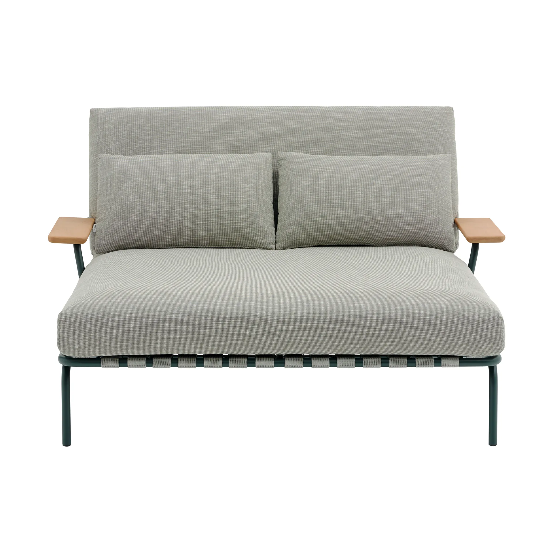 Settle loungebed, Ribbed Weave 2-donkergroen, met armleuningen Muuto