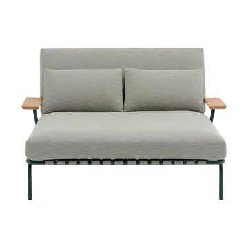 Settle loungebed - Ribbed Weave 2-donkergroen, met armleuningen - Muuto