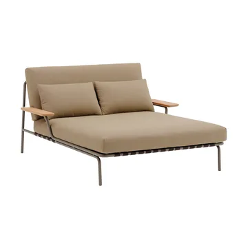 Settle loungebed - Ribbed Weave 5-taupe, met armleuningen - Muuto