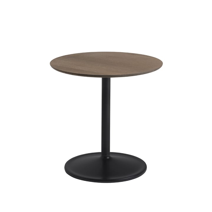 Soft bijzettafel Ø48cm - Smoked oak-Black H: 48 cm - Muuto