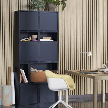 Stacked 2.0 kast met achterwand - klein - Nachtblauw - Muuto