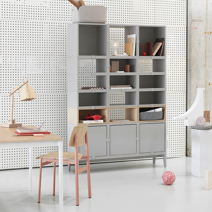 Stacked 2.0 kast open - middel, lichtgrijs Muuto