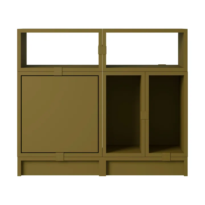 Stacked opbergsysteem kantoor configuratie 5 - Bruin groen - Muuto