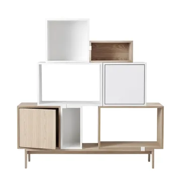 Stacked opbergsysteem met deur medium - wit - Muuto