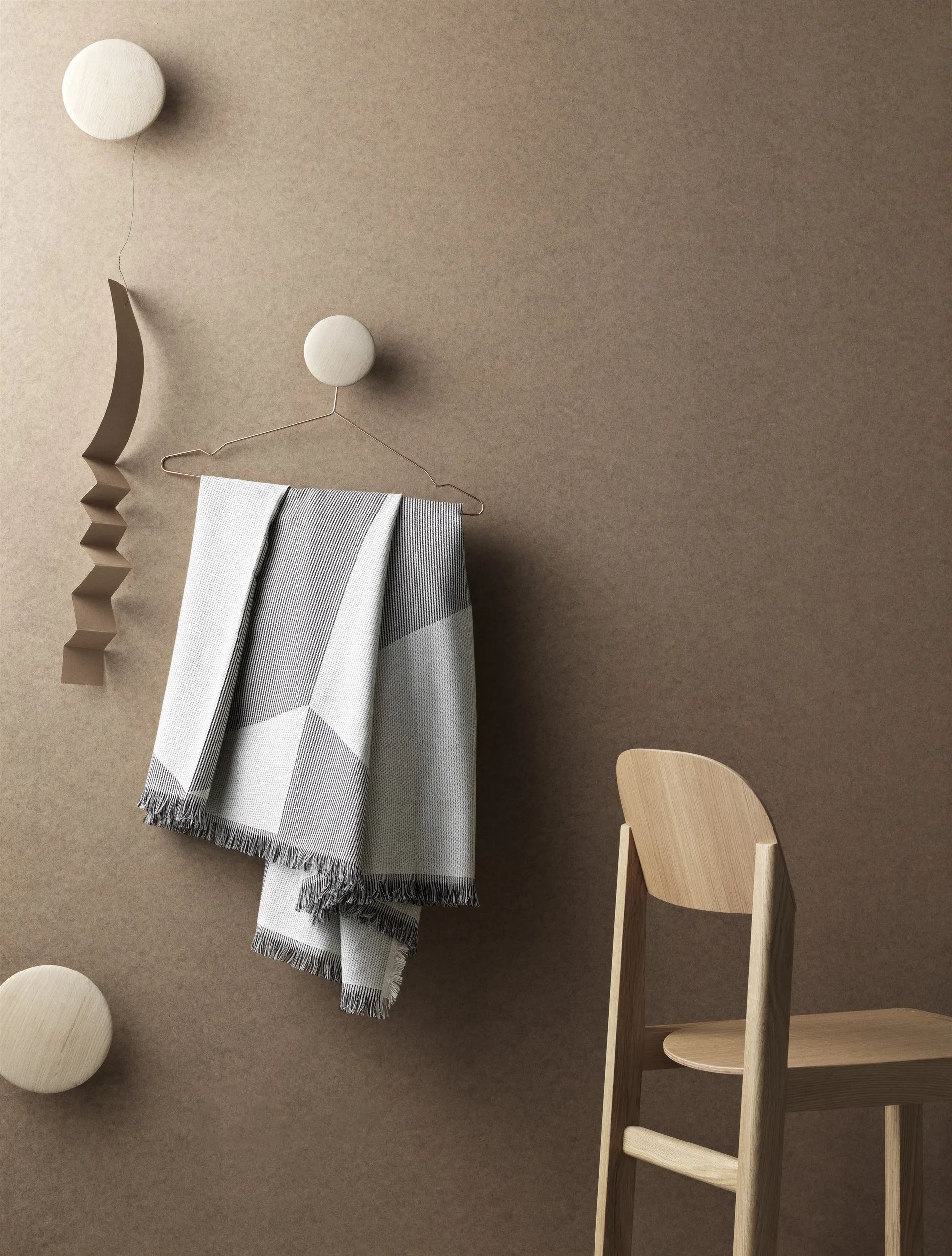 The Dots wandhaken 5-pack, eikenhout Muuto