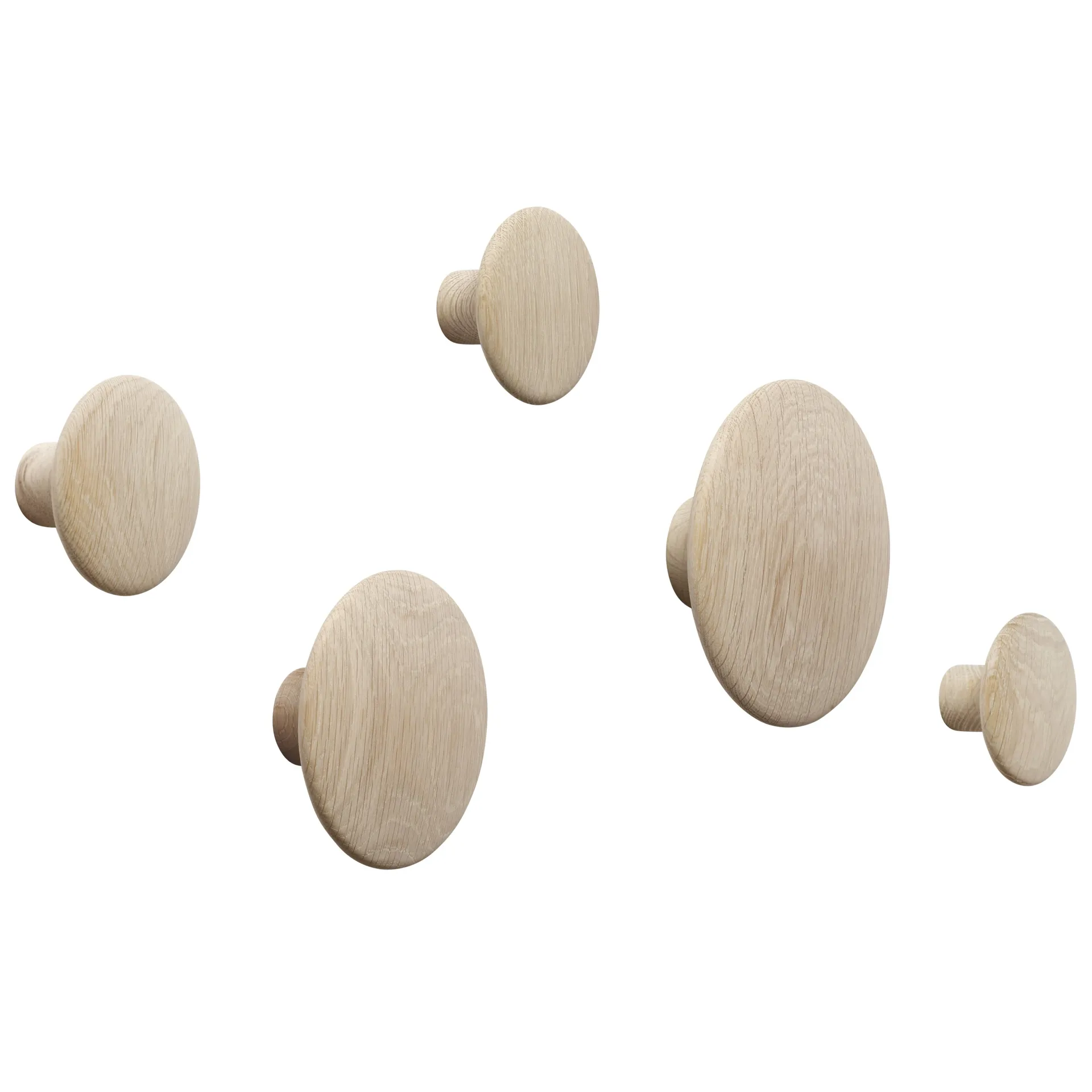 The Dots wandhaken 5-pack, eikenhout Muuto