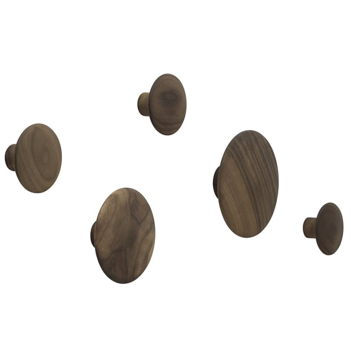 The Dots wandhaken 5-pack, Walnoot Muuto