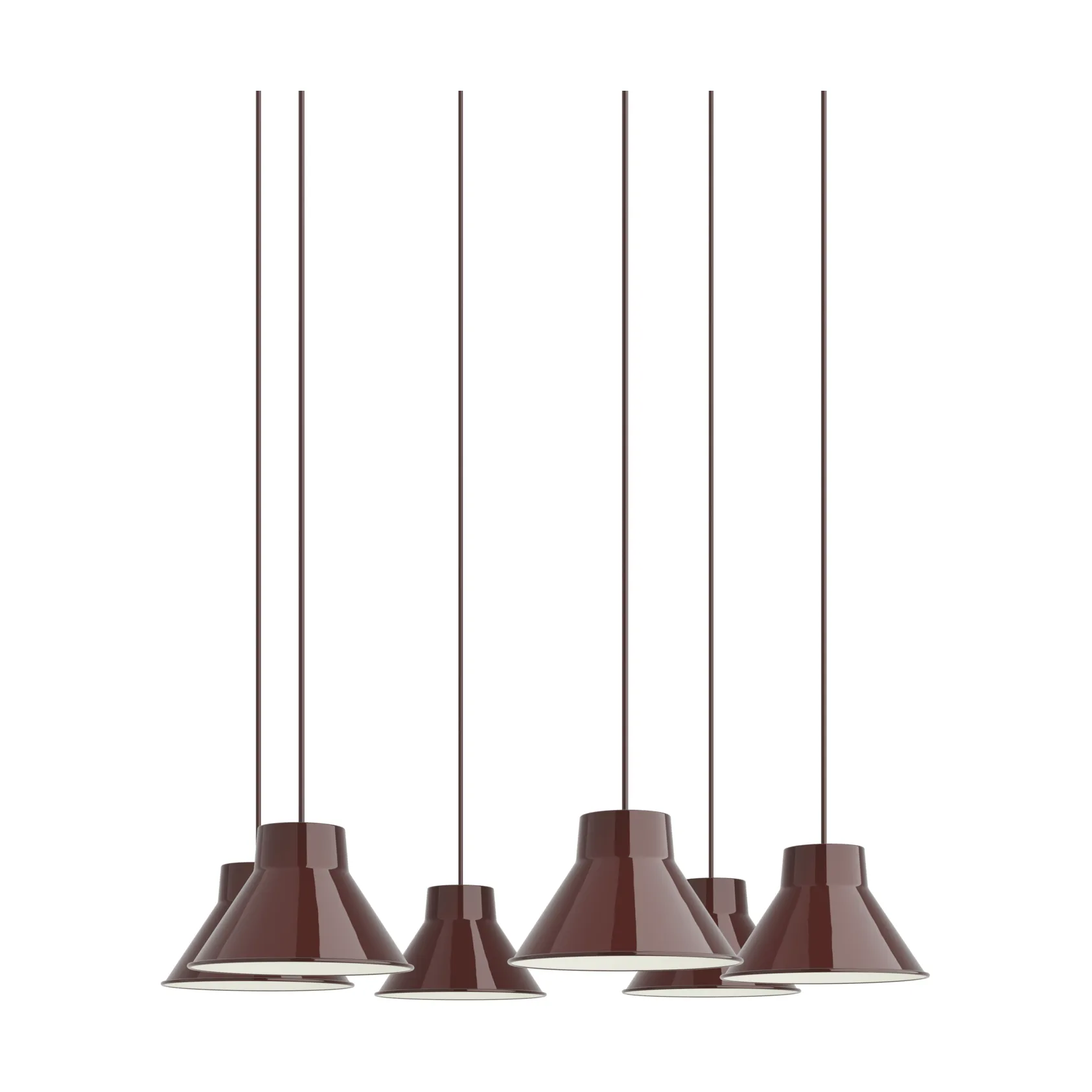 Top Pendant Cluster 6 hanglamp, Dieprood, Ø21 cm Muuto
