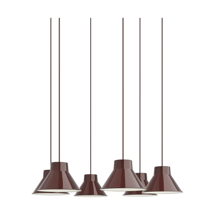 Top Pendant Cluster 6 hanglamp - Dieprood, Ø21 cm - Muuto