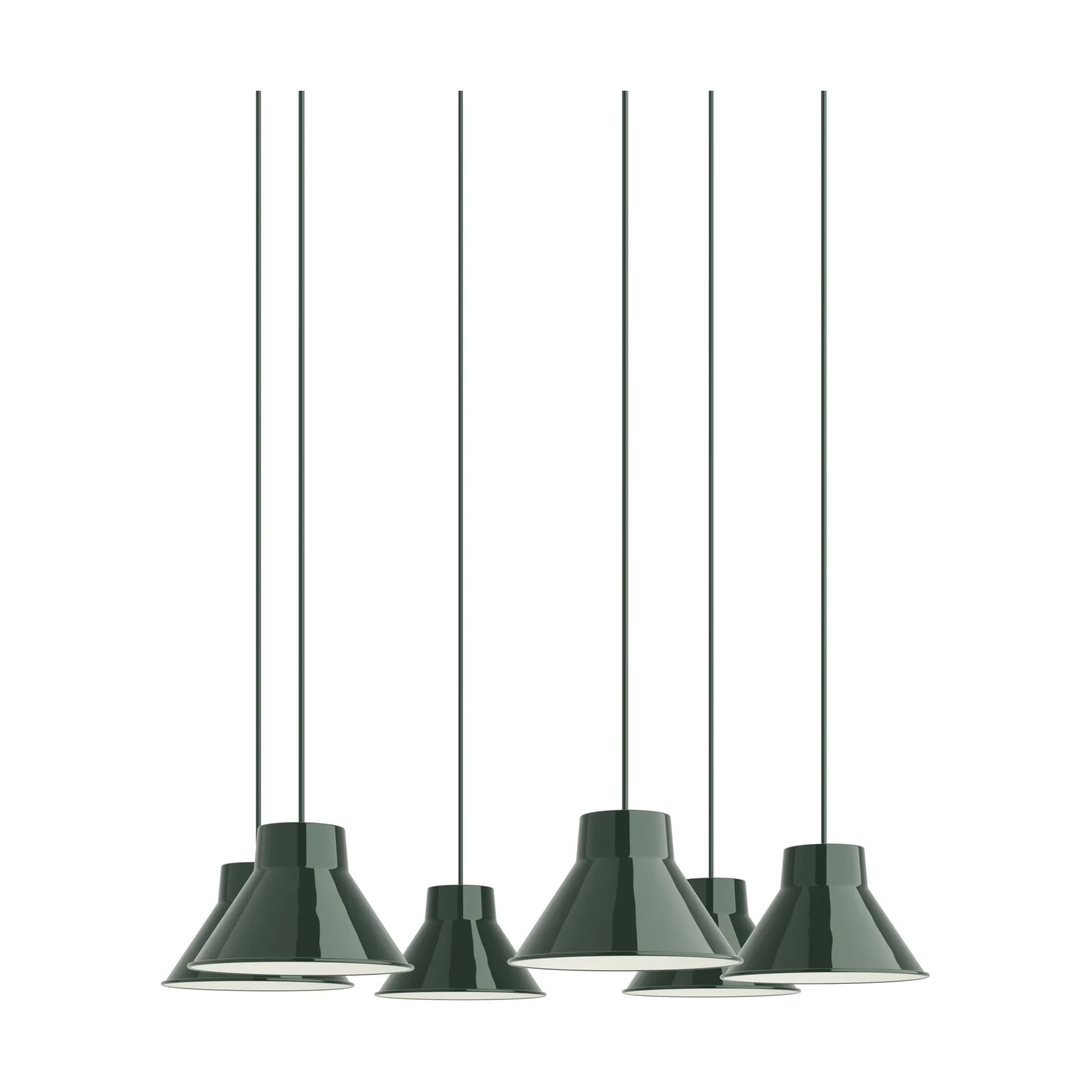 Top Pendant Cluster 6 hanglamp, Donkergroen, Ø21 cm Muuto