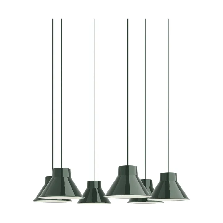 Top Pendant Cluster 6 hanglamp - Donkergroen, Ø21 cm - Muuto