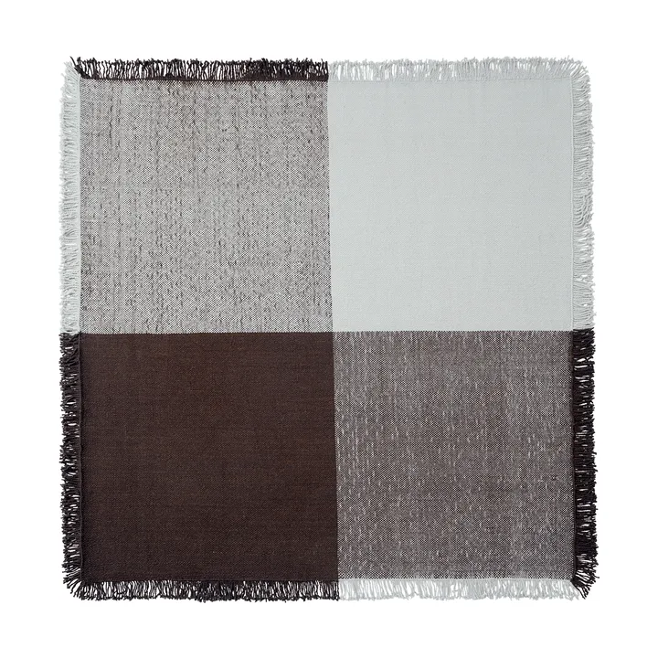 Verso vloerkleed van wol - Cool grey-donkerbruin, 258x258 cm - Muuto