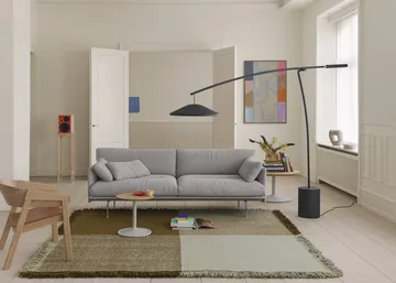 Verso vloerkleed van wol - Cool grey-donkerbruin, 258x258 cm - Muuto