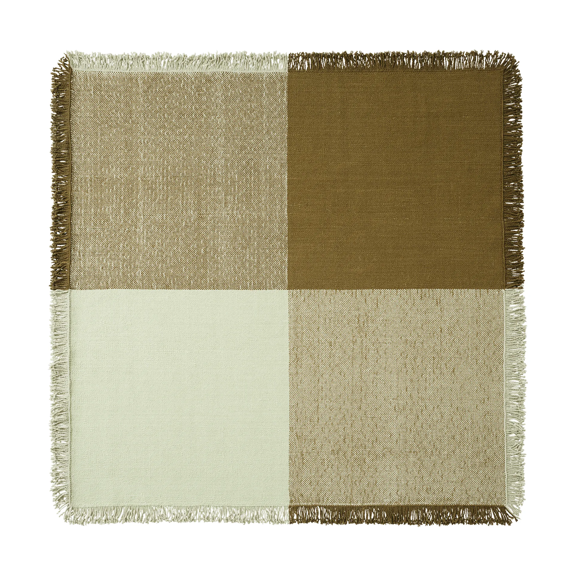 Verso vloerkleed van wol, Pale green-warm brown, 258x258 cm Muuto