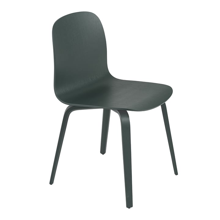 Visu Chair stoel houten onderstel - Dark green - Muuto