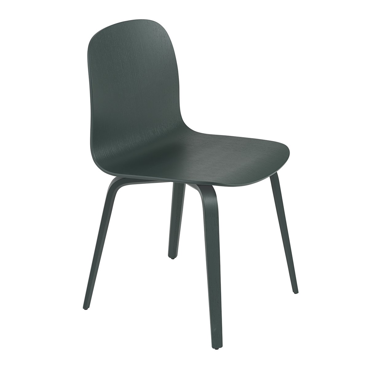 Muuto Visu Chair stoel houten onderstel Dark green
