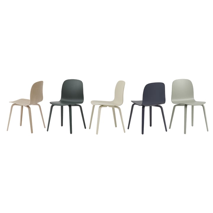 Visu Chair stoel houten onderstel, Dark green Muuto