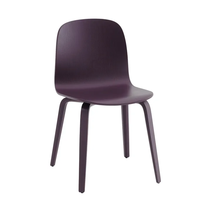 Visu Chair stoel houten onderstel - Dark plum - Muuto