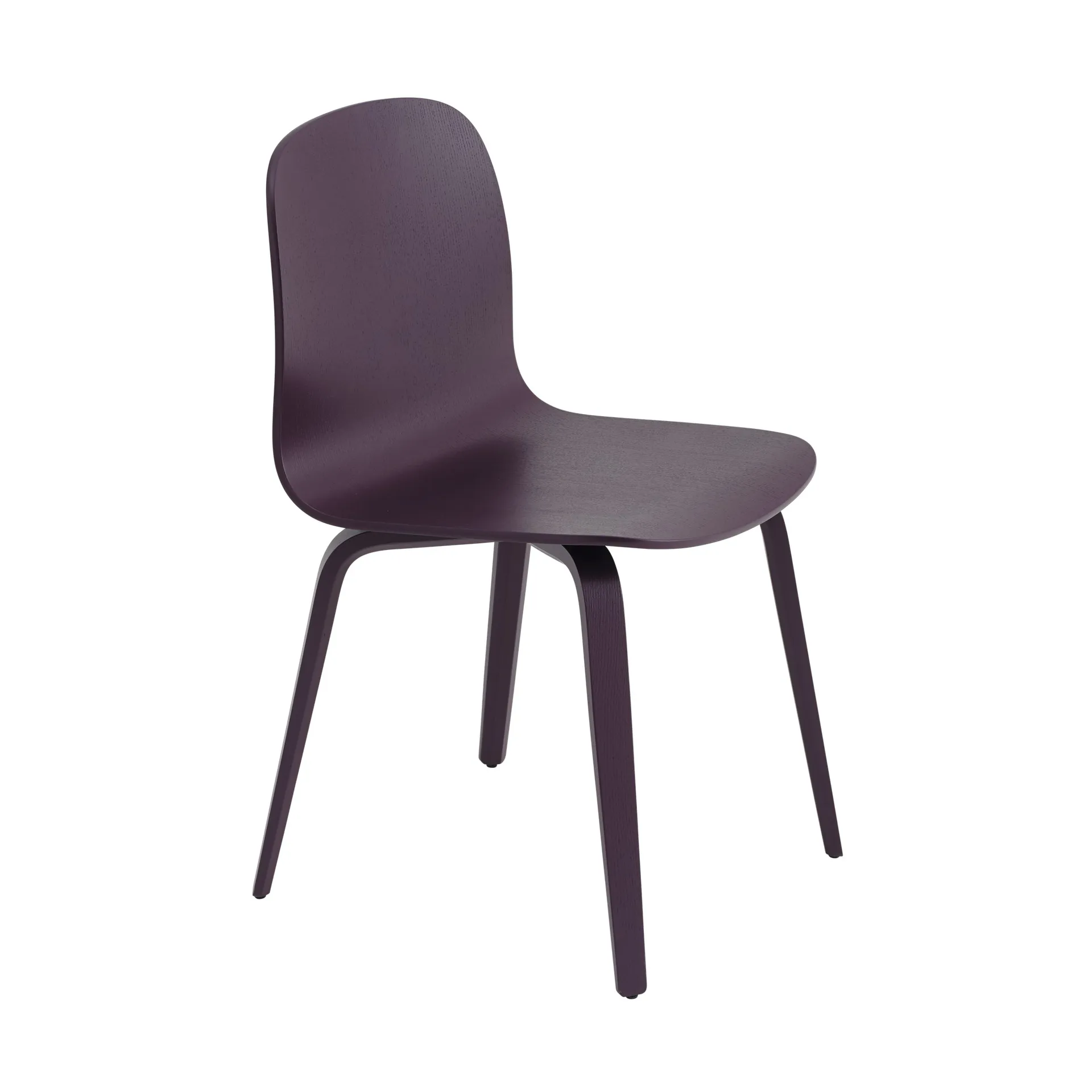 Visu Chair stoel houten onderstel, Dark plum Muuto