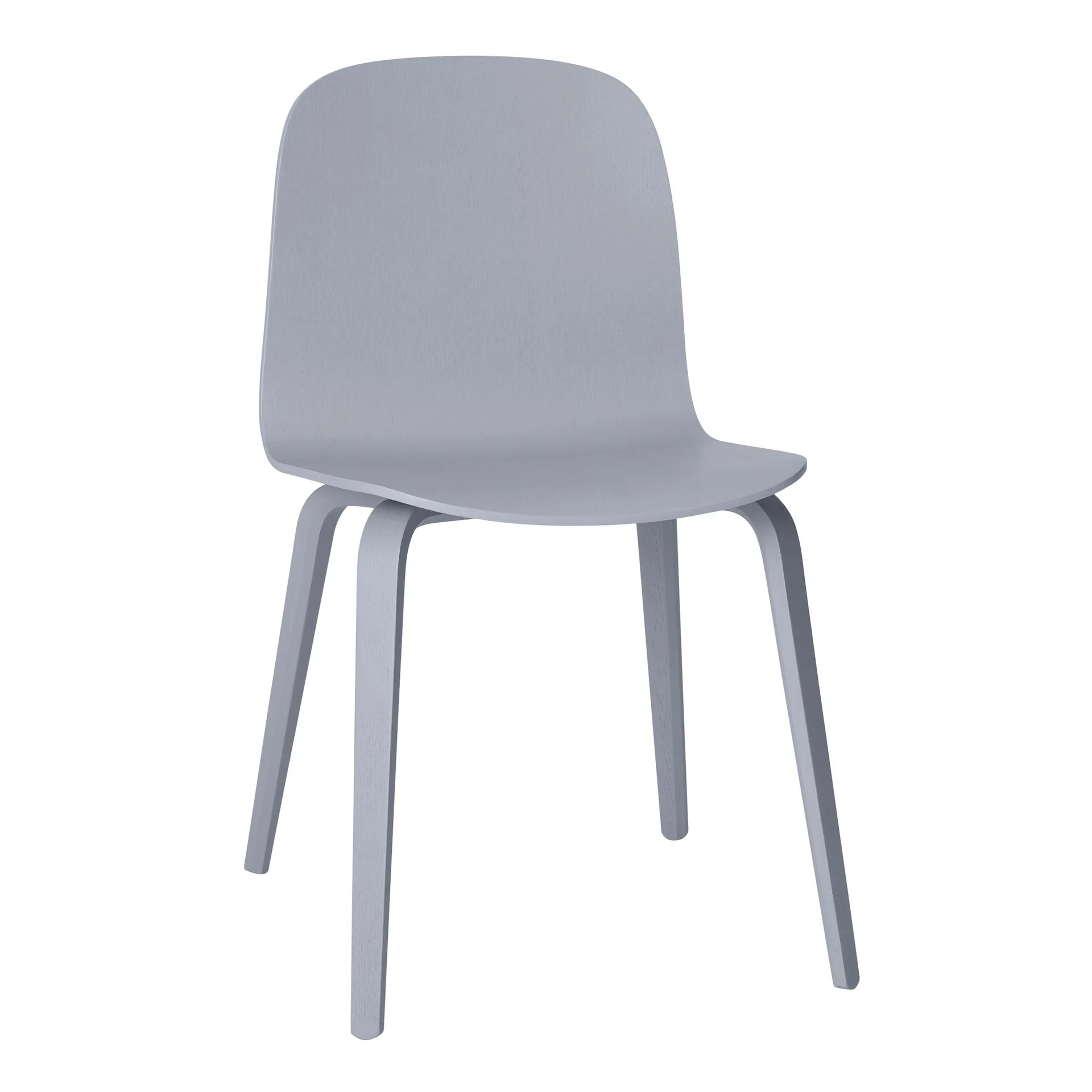 Visu Chair stoel houten onderstel, grijs Muuto