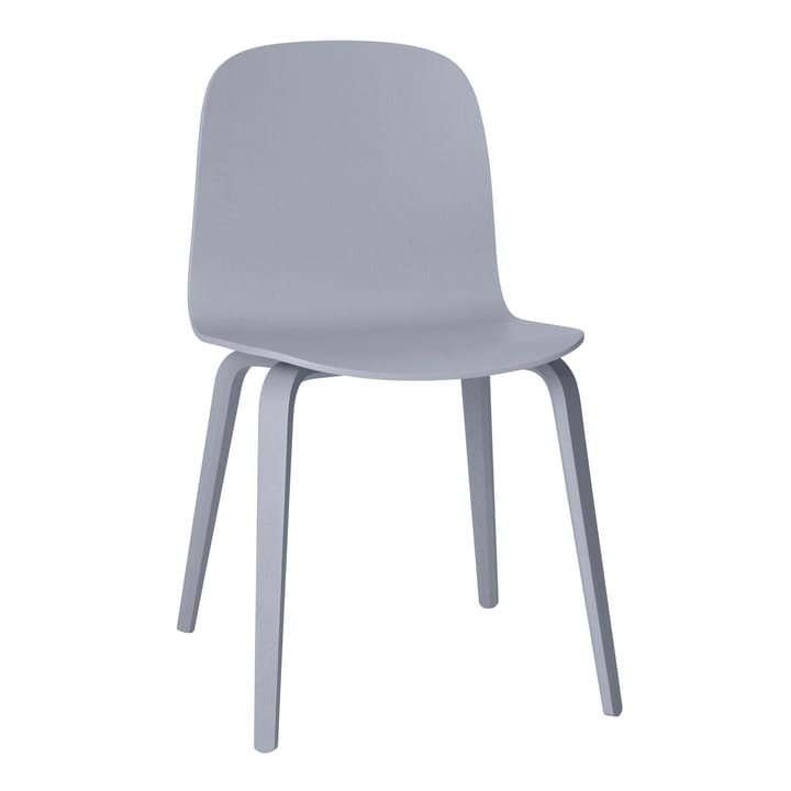 Visu Chair stoel houten onderstel - grijs - Muuto