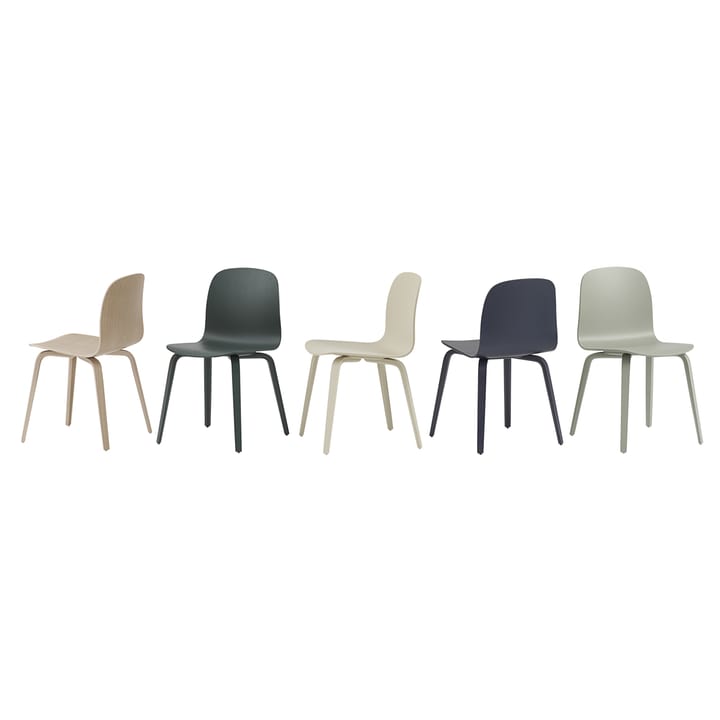 Visu Chair stoel houten onderstel, Midnight blue Muuto