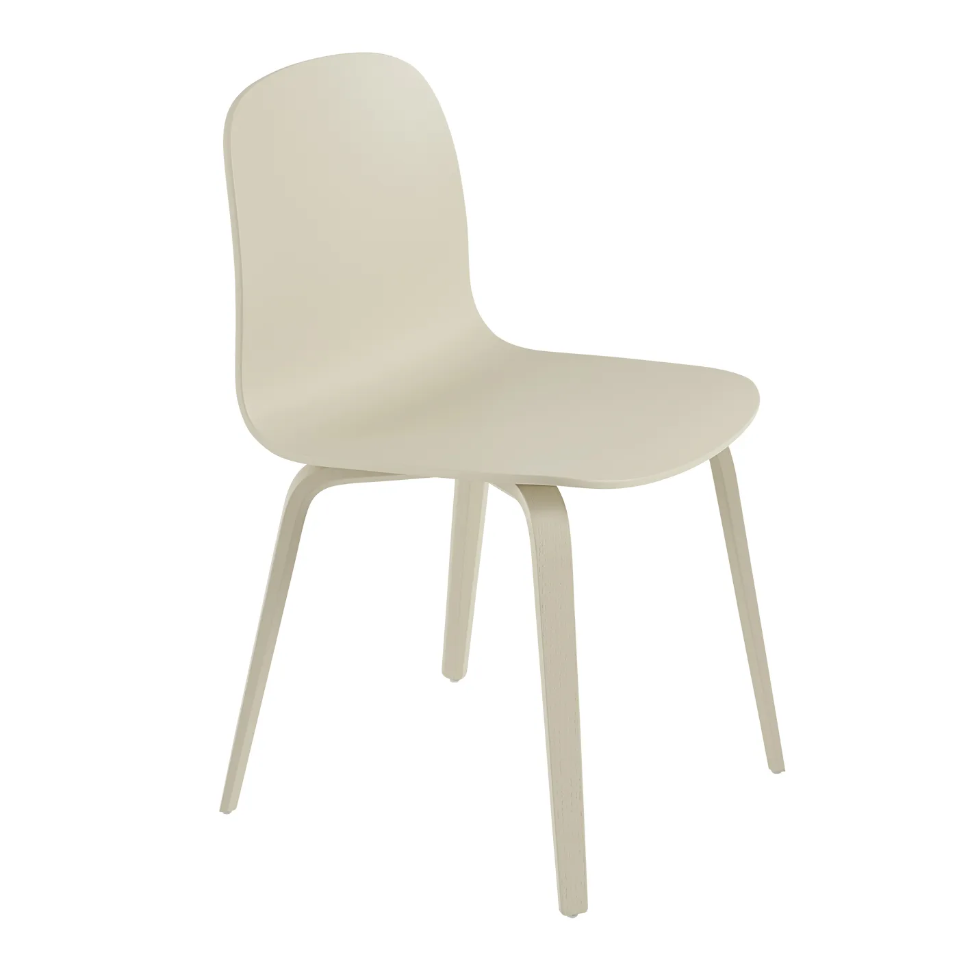 Visu Chair stoel houten onderstel, Sand Muuto