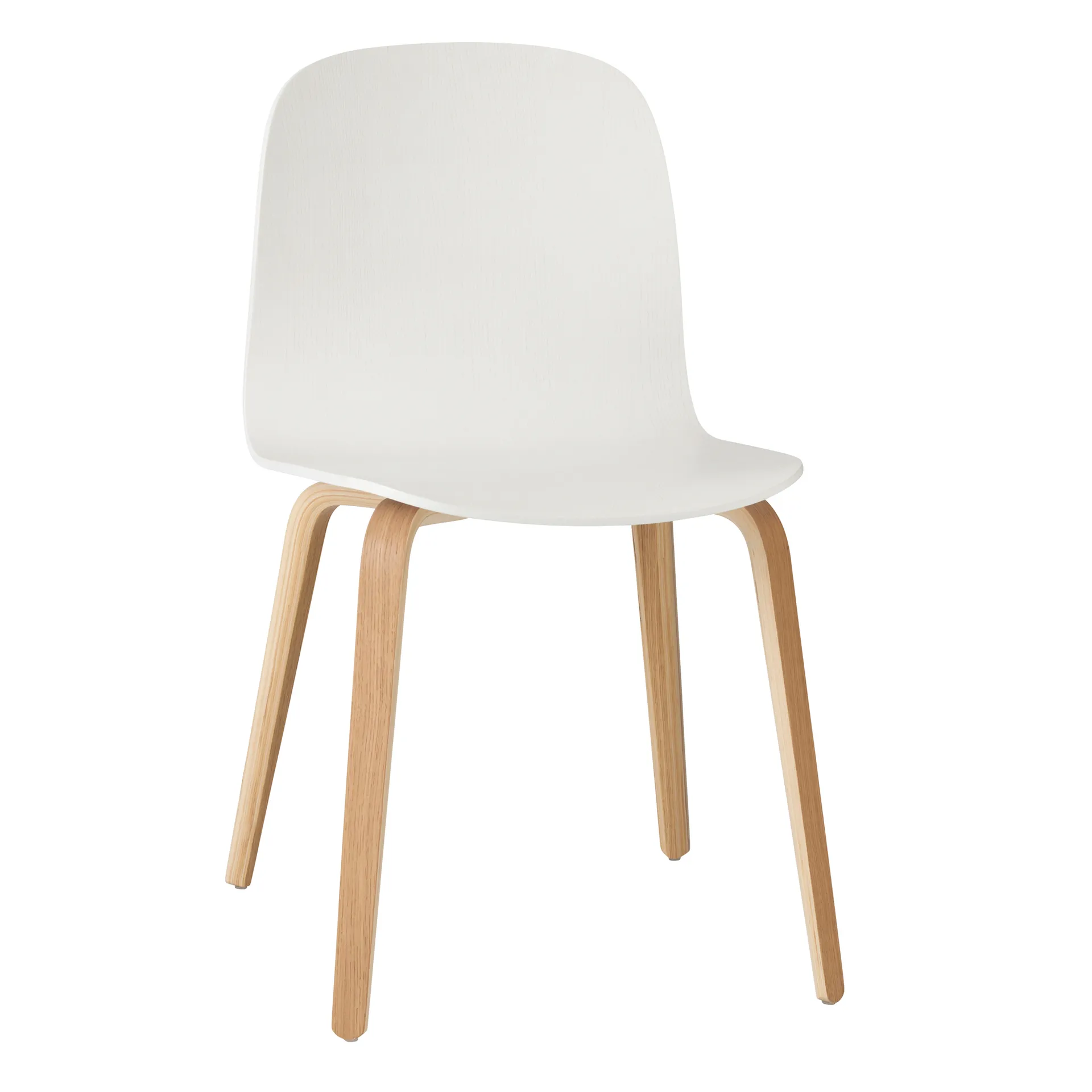 Visu Chair stoel houten onderstel, wit-eiken Muuto