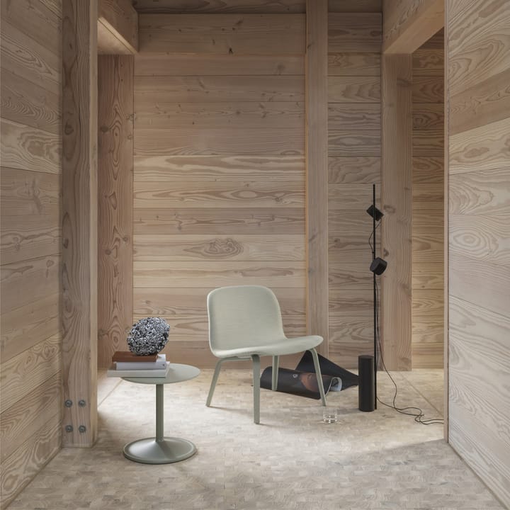 Visu loungefauteuil bekleed stoel - Refine leather beige-Brown oak - Muuto