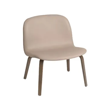 Visu loungefauteuil bekleed stoel - Refine leather beige-Brown oak - Muuto