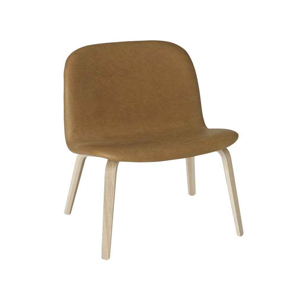 Muuto Visu loungefauteuil bekleed stoel Refine leather cognac-Oak