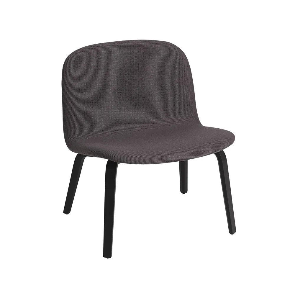 Visu loungefauteuil bekleed stoel, Twill weave 160-Black Muuto