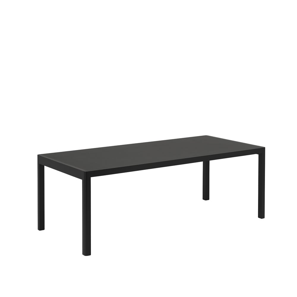 Muuto Workshop eettafel Black linoleum-Black 200x92 cm